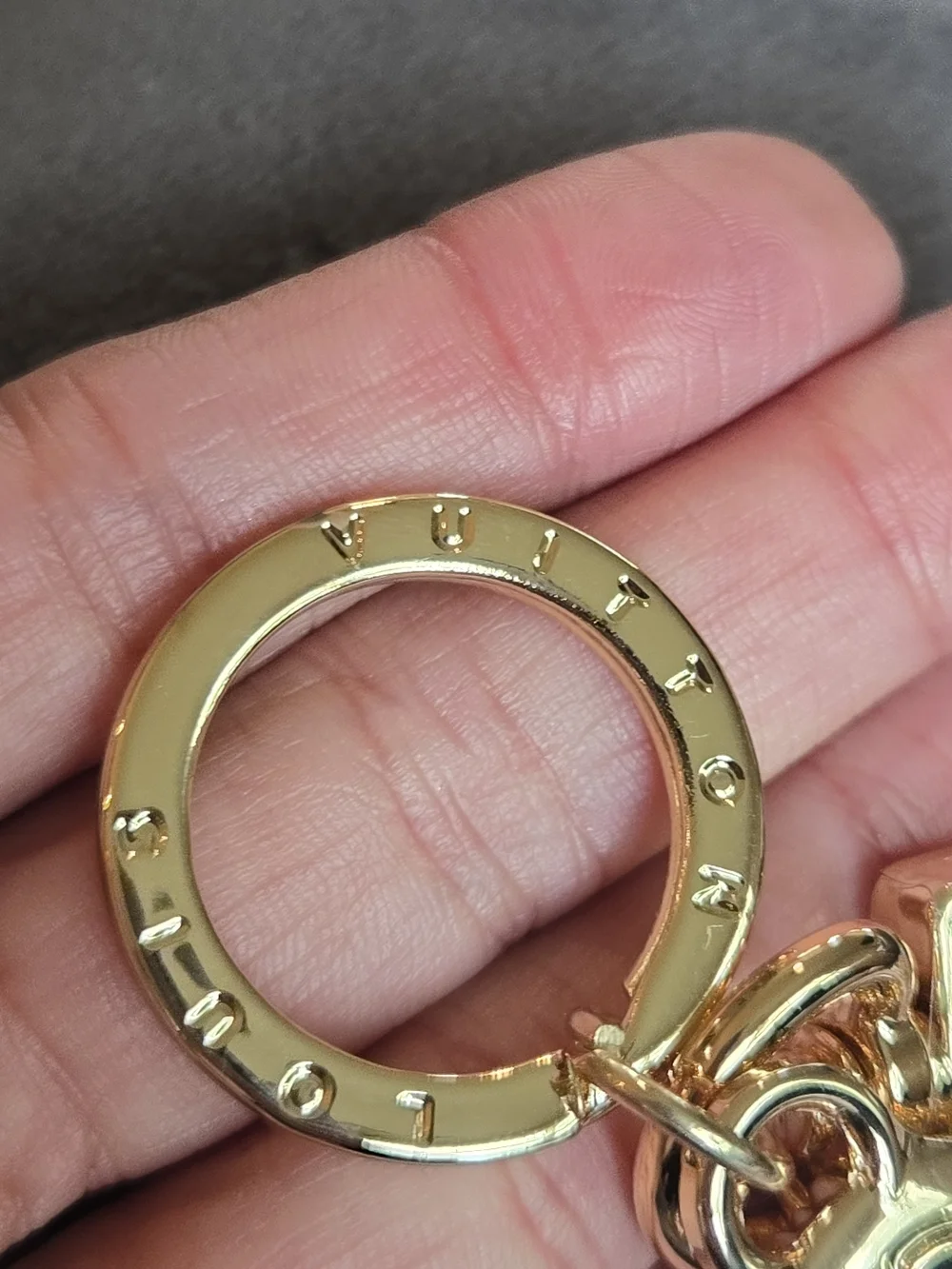 LV Gold Star Glitter Keychain Charm